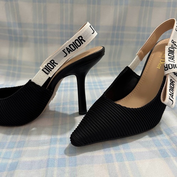 Dior Embroidered Strap Black Pumps - Picture 3 of 5